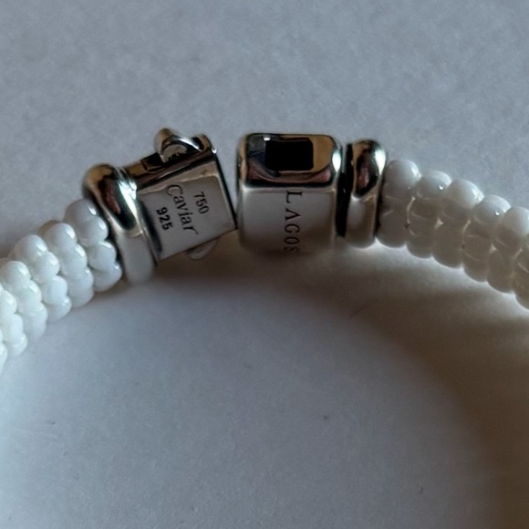 LAGOS WHITE CAVIAR Ceramic Beaded Bracelet | 9mm - Picture 13 of 13